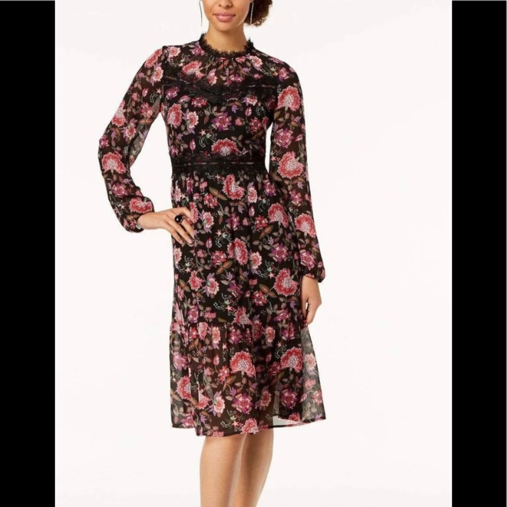 NINE WEST Chiffon Floral Dress size 16